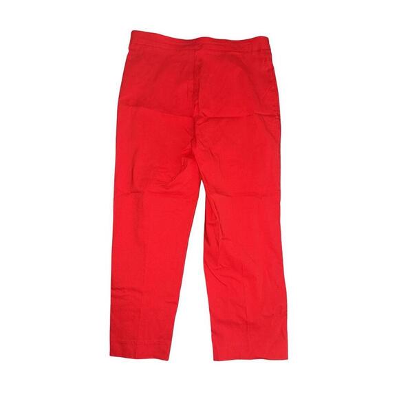 Zac & Rachel Crop Capri Pull On Pant Womens 10 Red Rayon Nylon Mid Rise Stretch - Picture 5 of 5